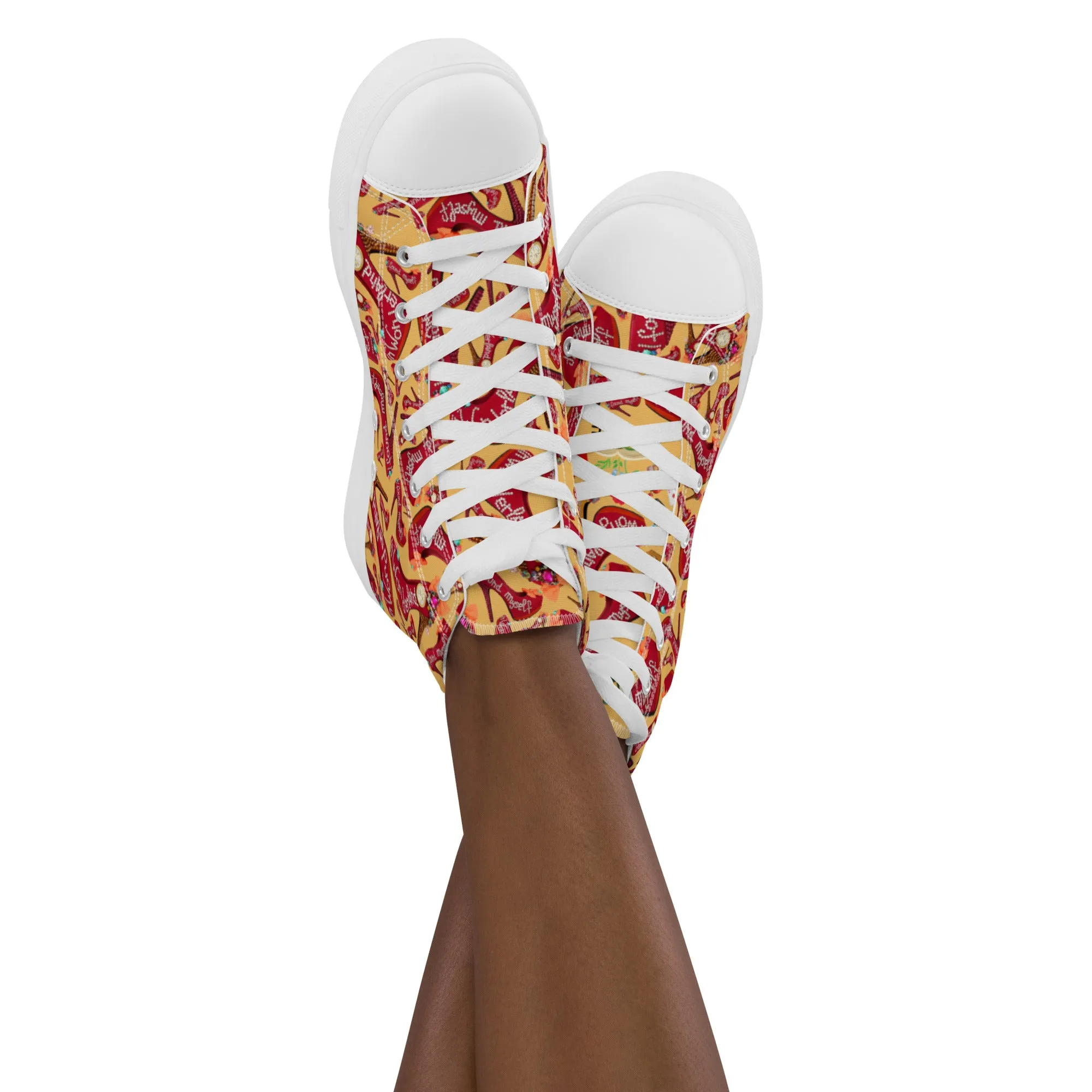 Women’s high top canvas shoes 'Down the rabbit hole'