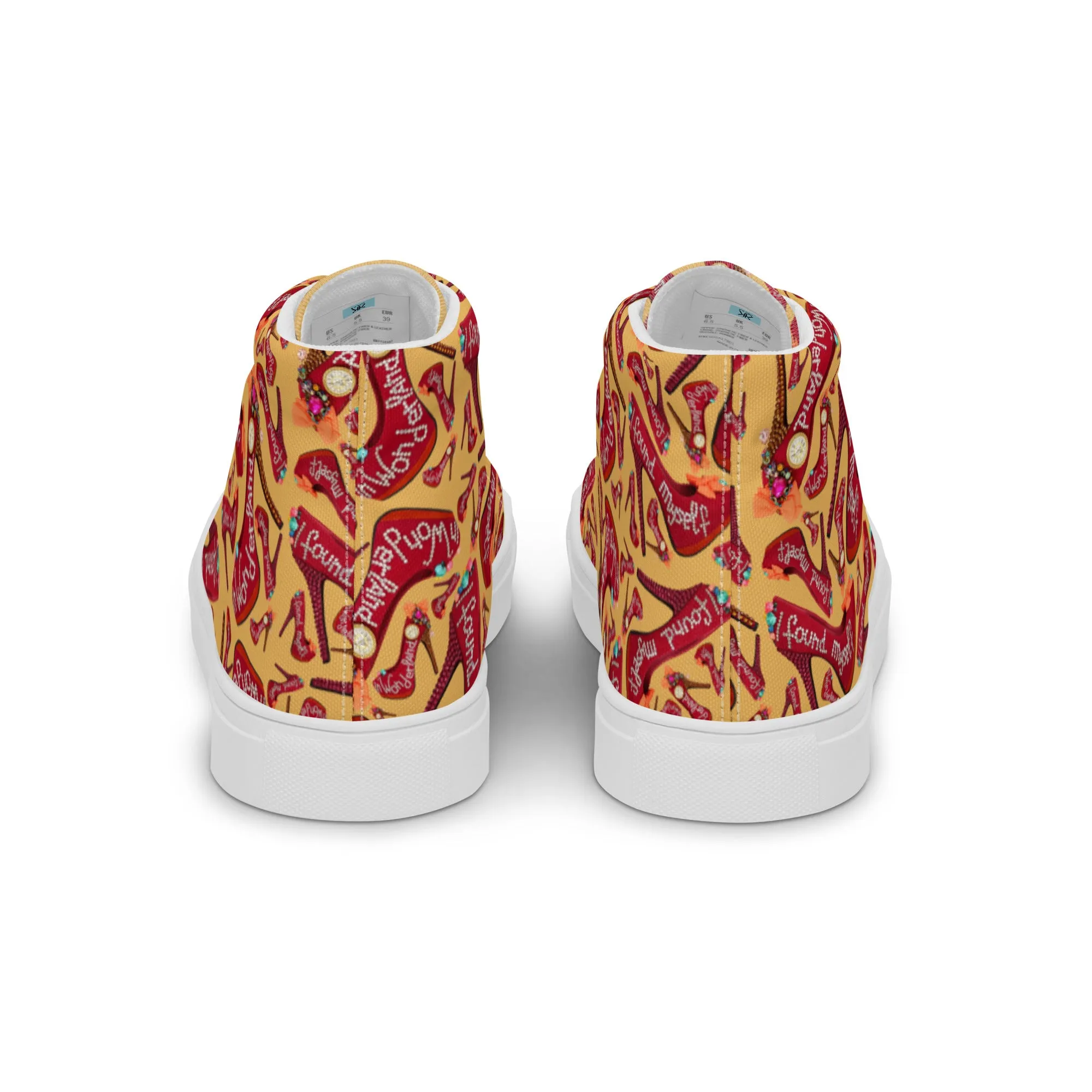 Women’s high top canvas shoes 'Down the rabbit hole'