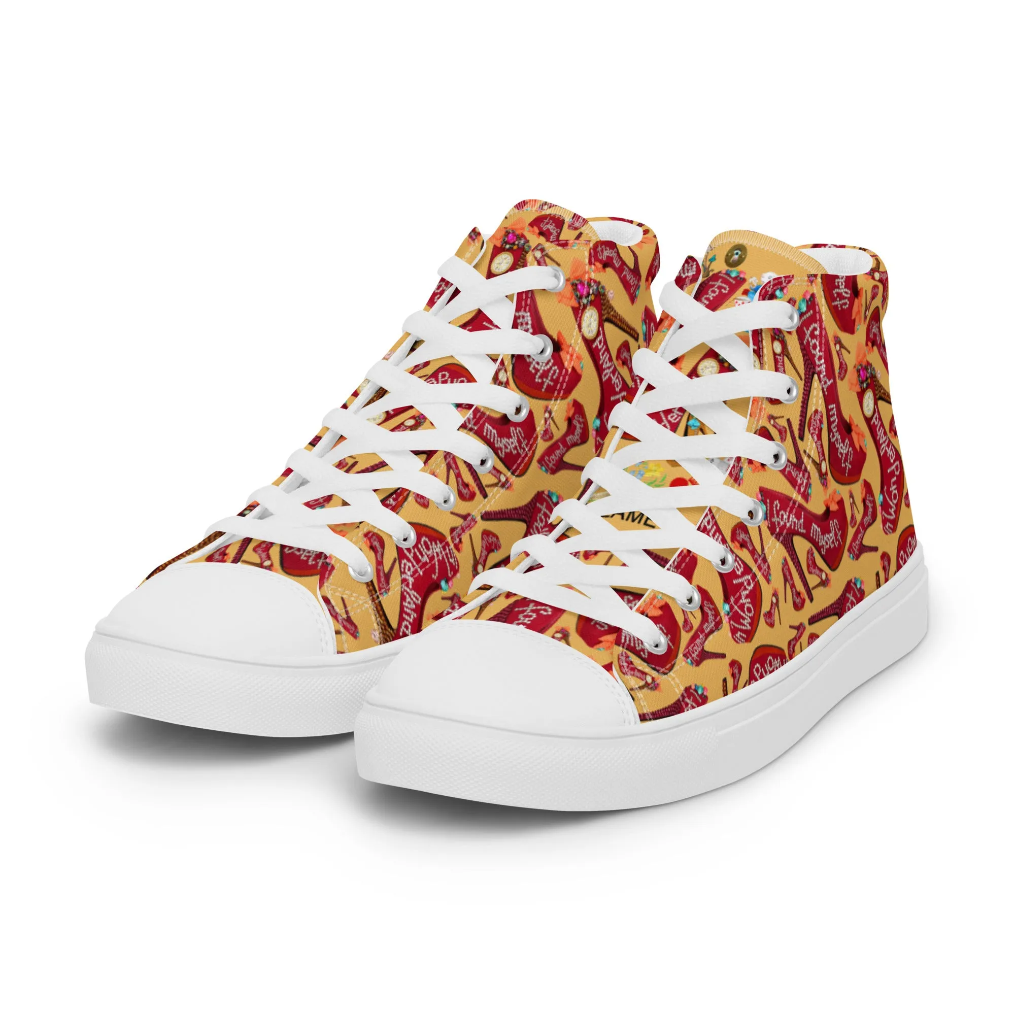 Women’s high top canvas shoes 'Down the rabbit hole'