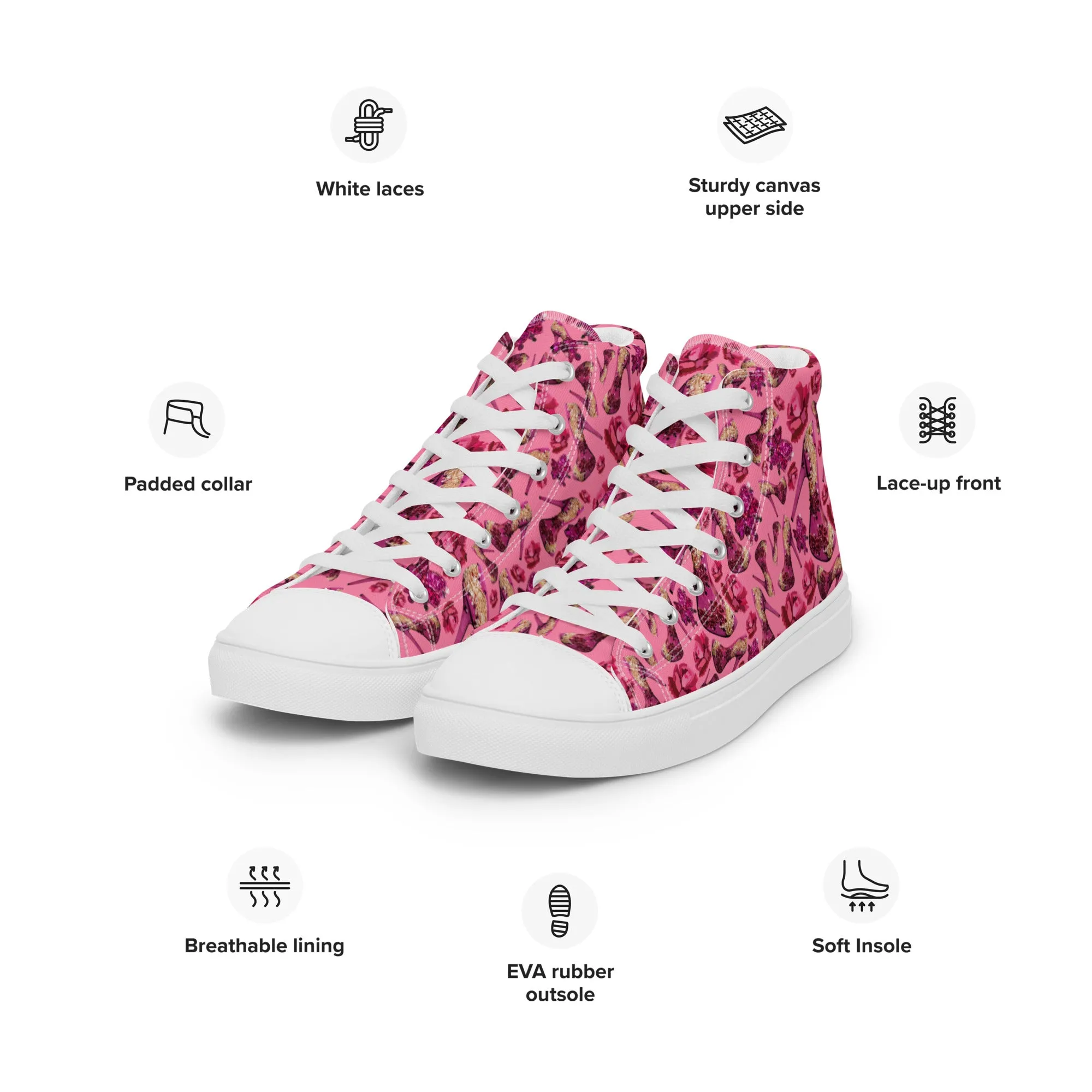 Women’s high top canvas shoes 'Pink Diamond'