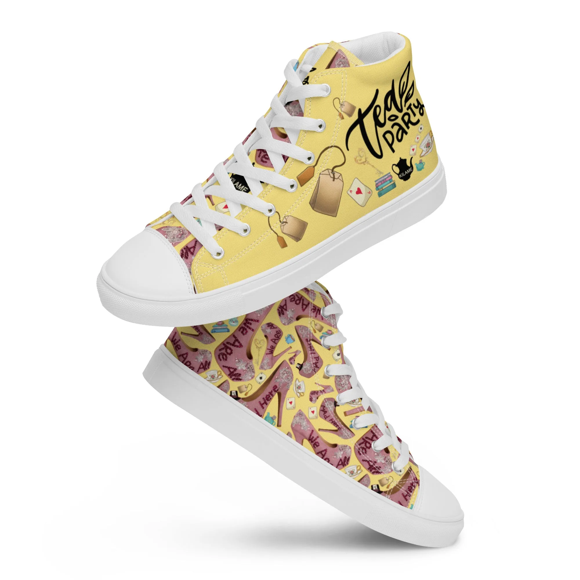 Women’s high top canvas shoes 'Tea Party'