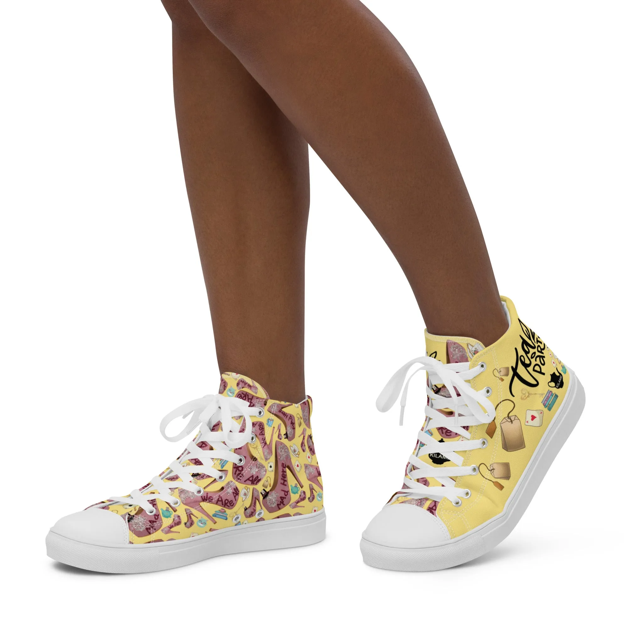 Women’s high top canvas shoes 'Tea Party'