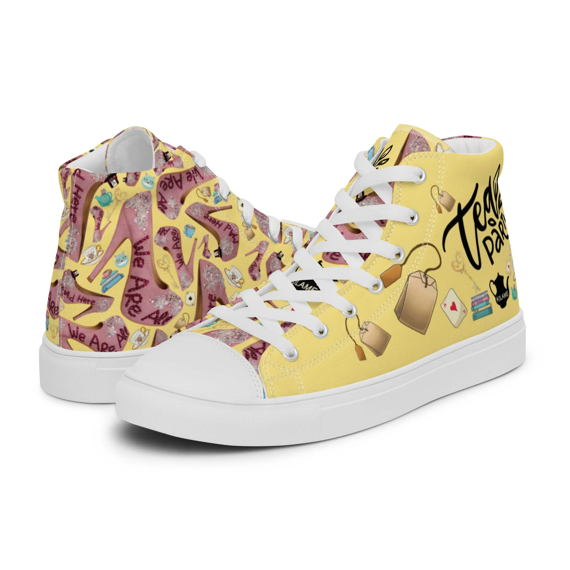 Women’s high top canvas shoes 'Tea Party'