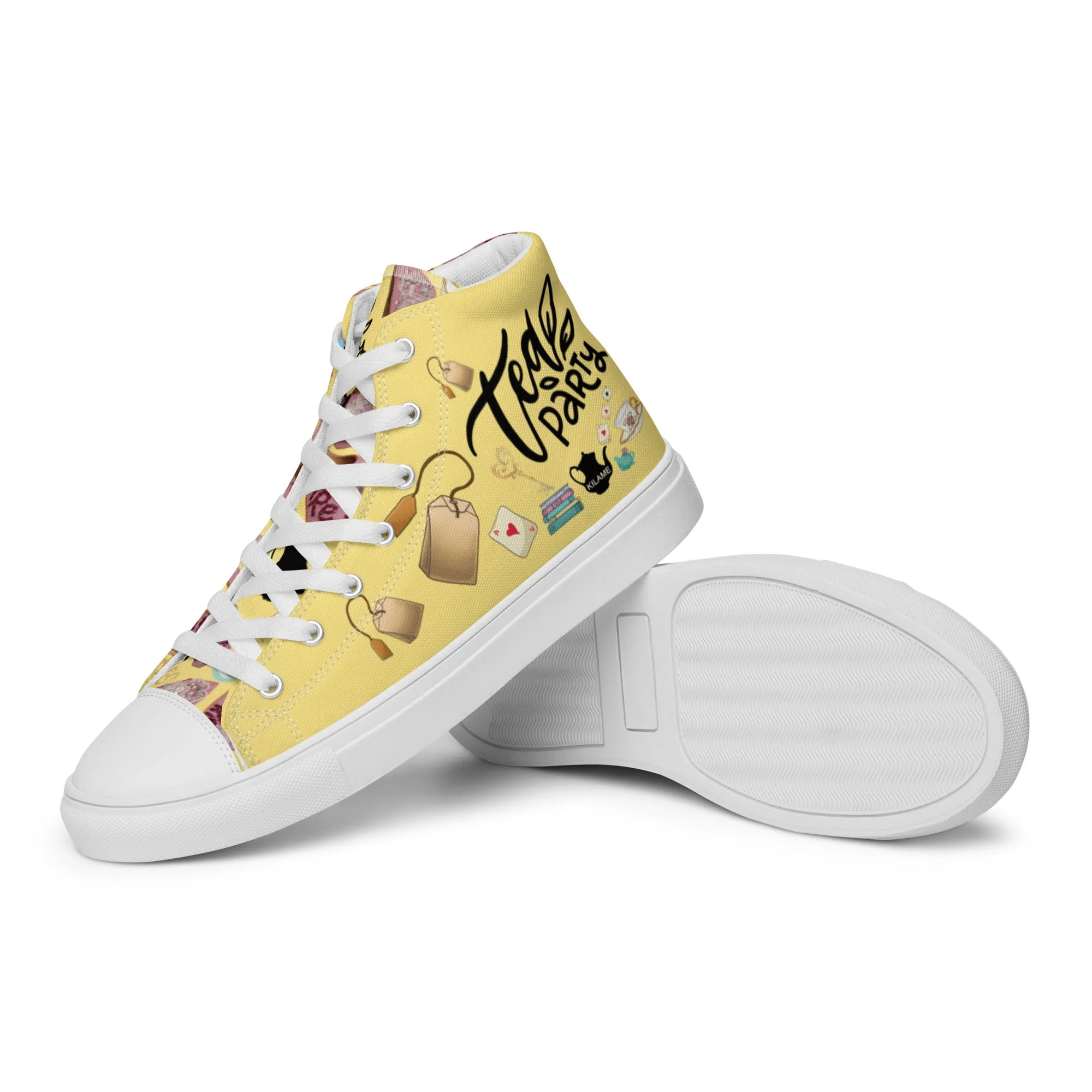 Women’s high top canvas shoes 'Tea Party'