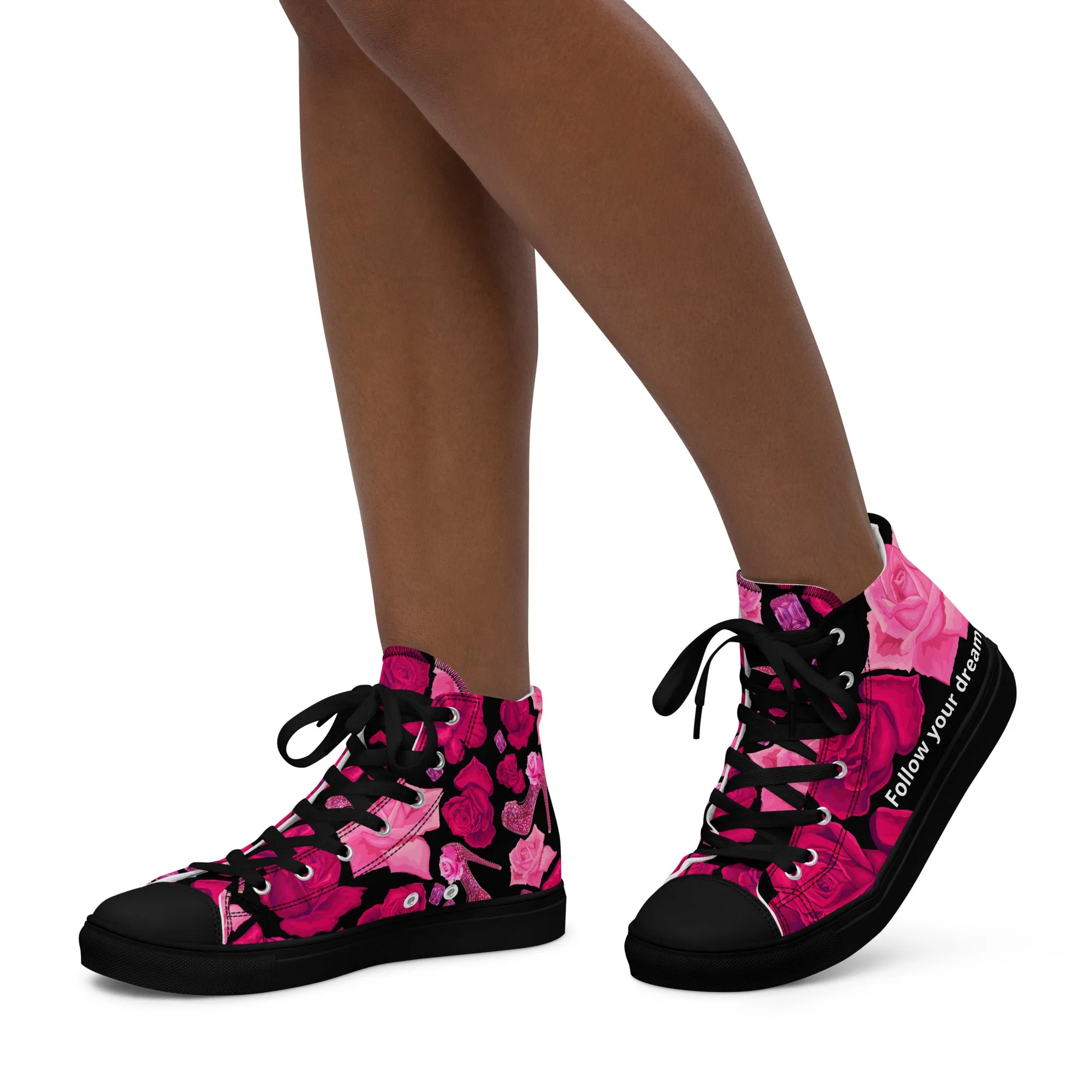 Women’s high top canvas shoes Wali 'Follow your dreams'