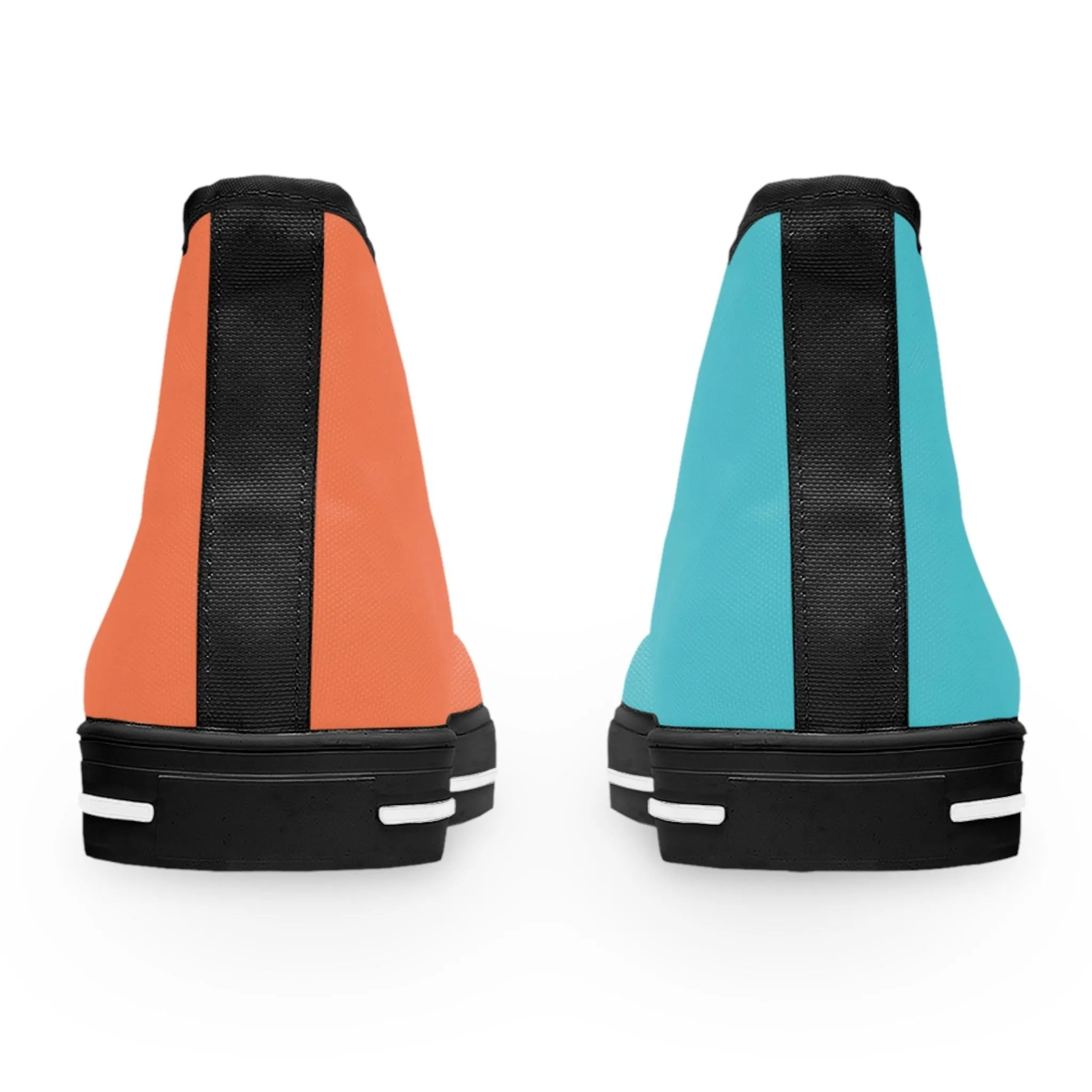 Women's Turquoise & Coral Mismatched High Top Sneakers