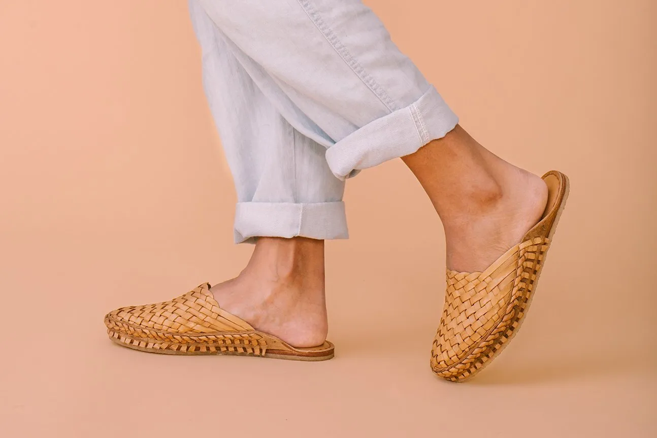 Women's Woven City Slide in Honey   No Stripes