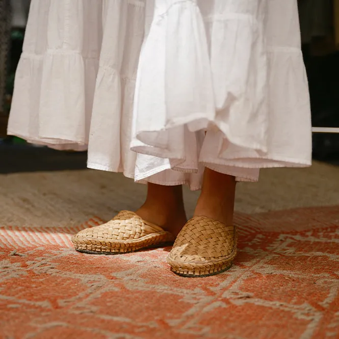 Women's Woven City Slide in Honey   No Stripes