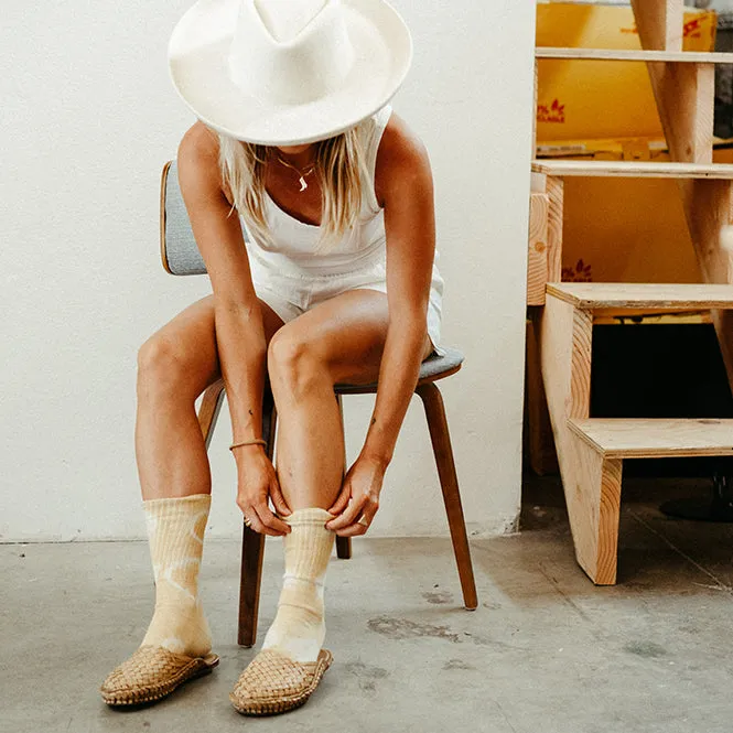 Women's Woven City Slide in Honey   No Stripes