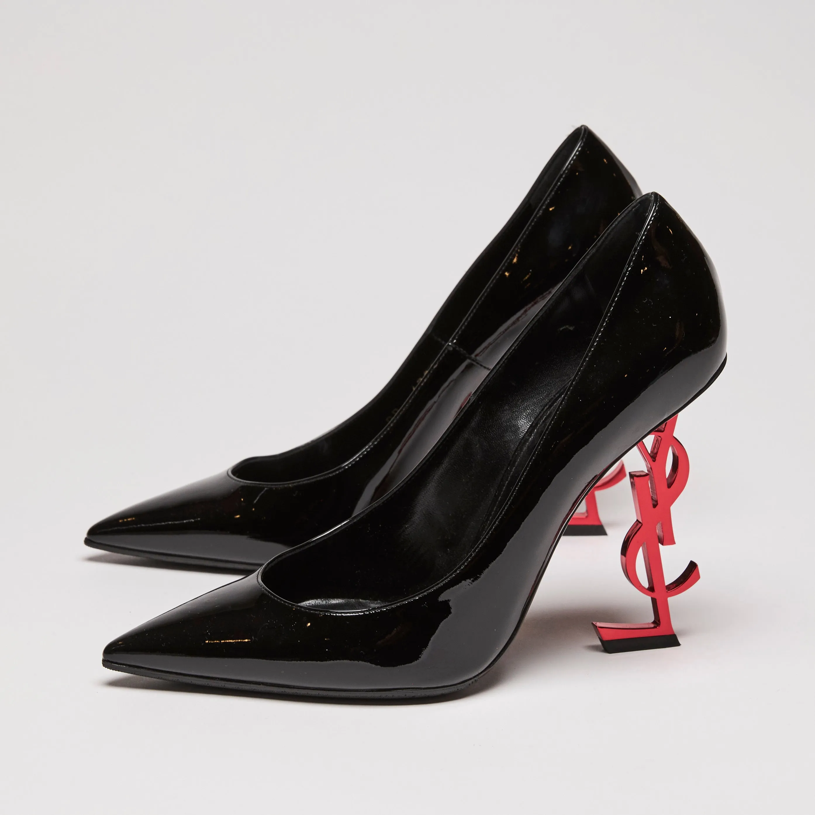 YSL Patent Opyum 100 Pump Heels With Red YSL Heel size 39