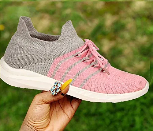 ZOVIM Women Stylish Fashionable & Sneaker Shoes for Running/Sports/Outdoors/Morning Walking/Basketball/Trekking/Dance Pink