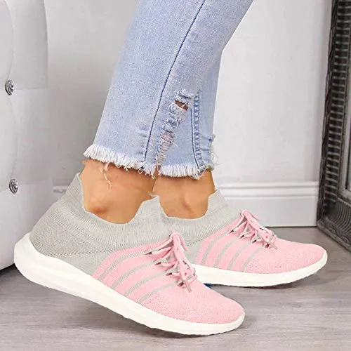 ZOVIM Women Stylish Fashionable & Sneaker Shoes for Running/Sports/Outdoors/Morning Walking/Basketball/Trekking/Dance Pink