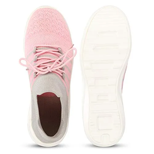 ZOVIM Women Stylish Fashionable & Sneaker Shoes for Running/Sports/Outdoors/Morning Walking/Basketball/Trekking/Dance Pink